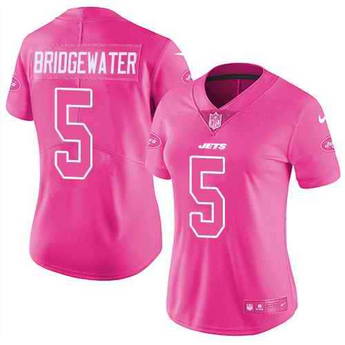 Women Nike Jets 5 Teddy Bridgewater Pink Rush Fashion Limited Jersey Dzhi,We sell and wholesale Women Nike Jets 5 Teddy Bridgewater Pink Rush Fashion Limited Jersey Dzhi on line form chian!